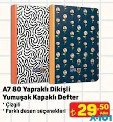 GIPTA A7 80 YAPRAKLI DİKİŞLİ YUMUŞAK KAPAKLI ÇİZGİLİ DEFTER